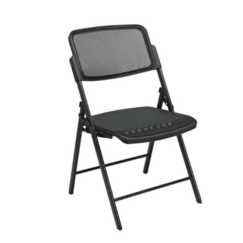 ProGrid Seat and Back Folding Chair, 2-Pack, Black Finish