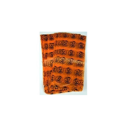 Frosted Plastic Jack-O-Lantern Goody Bags (Pack of 24)