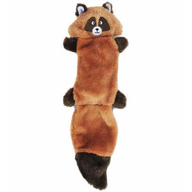 ZippyPaws Zingy 3-Squeaker No Stuffing Plush Dog Toy, Raccoon