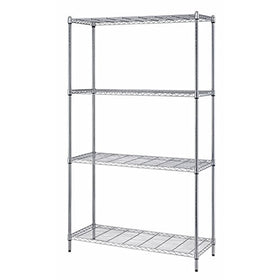 Quantum Storage Systems RWR72-1830LD 4-Tier Wire Shelving Unit, Chrome Finish, 300 lb. Per Shelf Capacity, 72" Height x 30" Width x 18" Depth