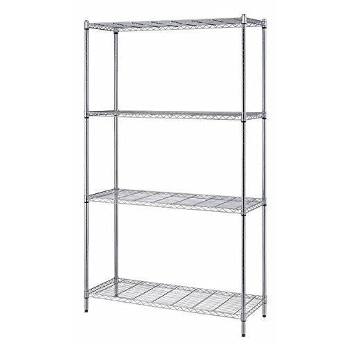Quantum Storage Systems RWR72-1830LD 4-Tier Wire Shelving Unit, Chrome Finish, 300 lb. Per Shelf Capacity, 72" Height x 30" Width x 18" Depth