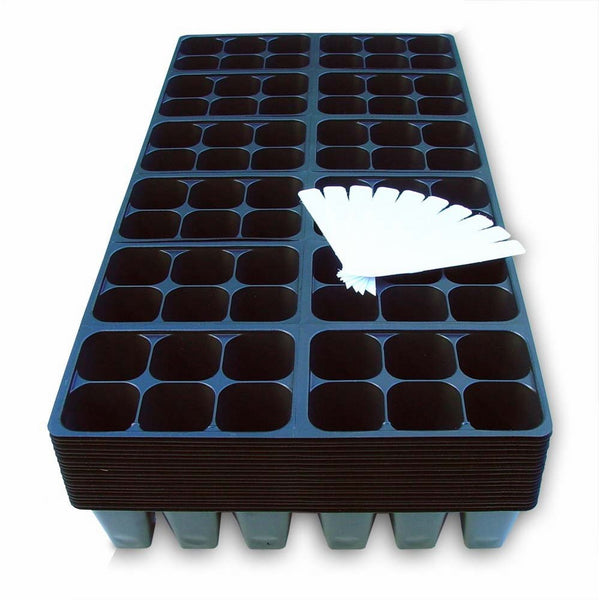 1440 Cells Seedling Starter Trays for Seed Germination 10 Plant Labels (240, 6-cell Trays)