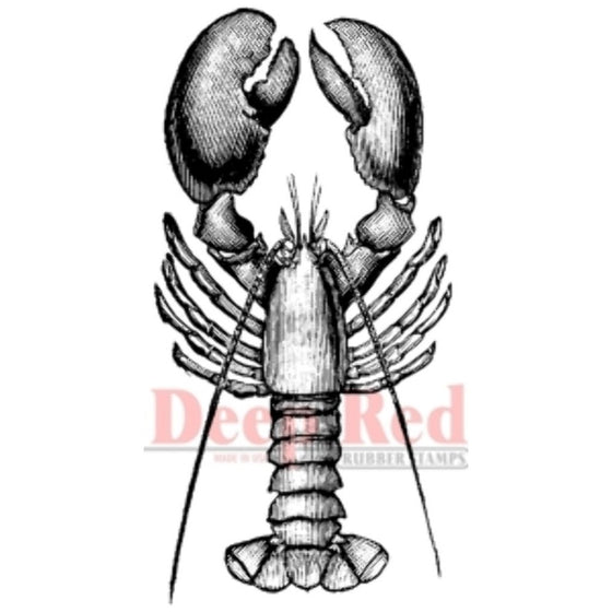 Deep Red Stamps Lobster Rubber Stamp