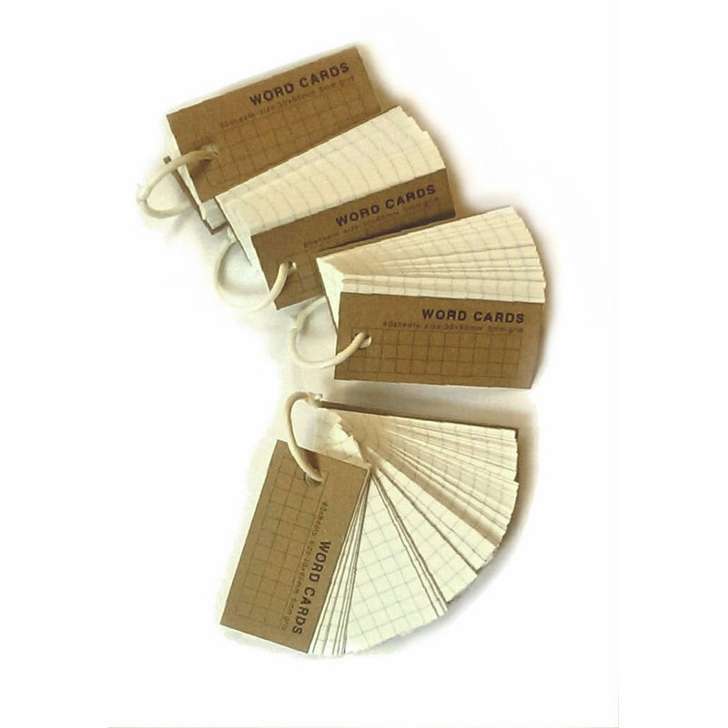 Mini Blank Flash Cards with Binder Ring - 1.25 X 2.5 Set of 4 Decks, 80 Cards Each (320 Cards)