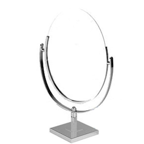 Tabletop Oval Mirror, Square Base