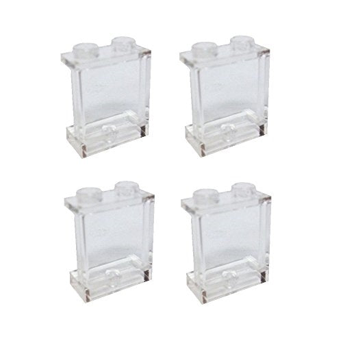 Lego Parts: Panel 1 x 2 x 2 with Side Supports - Hollow Studs (PACK of 4 - Transparent Clear)