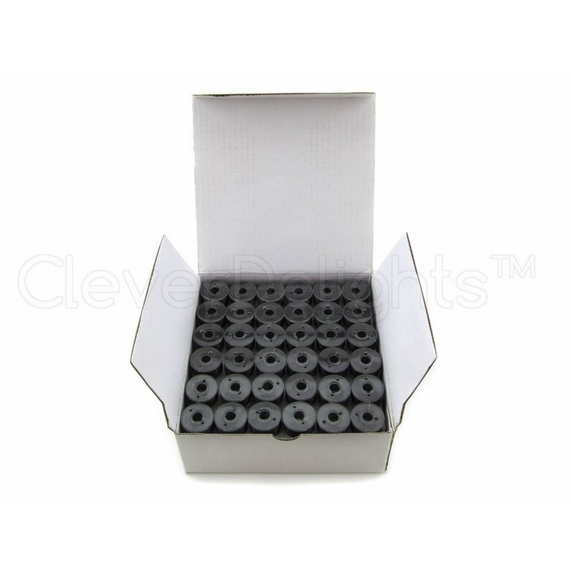 CleverDelights 144 Black Prewound Bobbins - 60wt - Size A Class 15 Bobbins - SA156 Replacement - For Brother Embroidery Machines - 7/16" x 13/16"