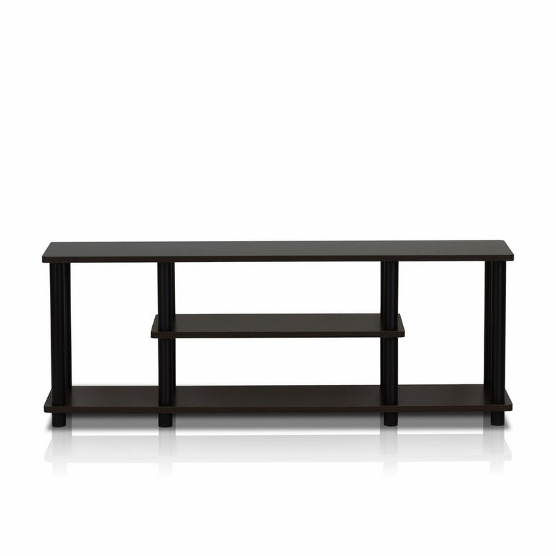 Furinno 12250R1WN/BK Turn-N-Tube No Tools 3D 3-Tier Entertainment TV Stands, Walnut