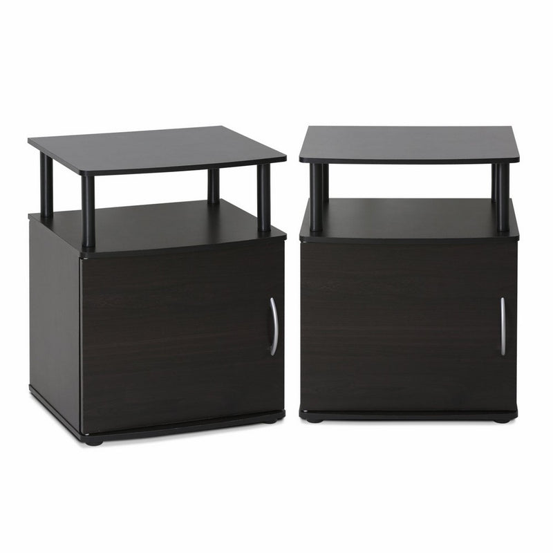 Furinno 2-15114BKW End Table, Black Wood