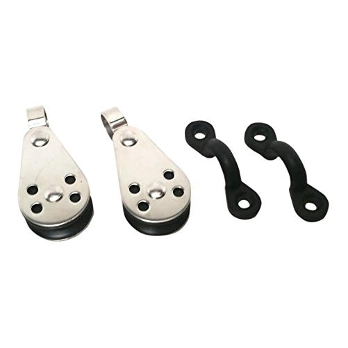 PactradeMarine Kayak Canoe Boat 2 Pulley Blocks and Pad Eyes Anchor Trolley Kit