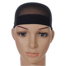 Unisex Stocking Wig Cap Snood Mesh Natural Black Wig Caps (2pcs)