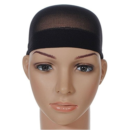 Unisex Stocking Wig Cap Snood Mesh Natural Black Wig Caps (2pcs)