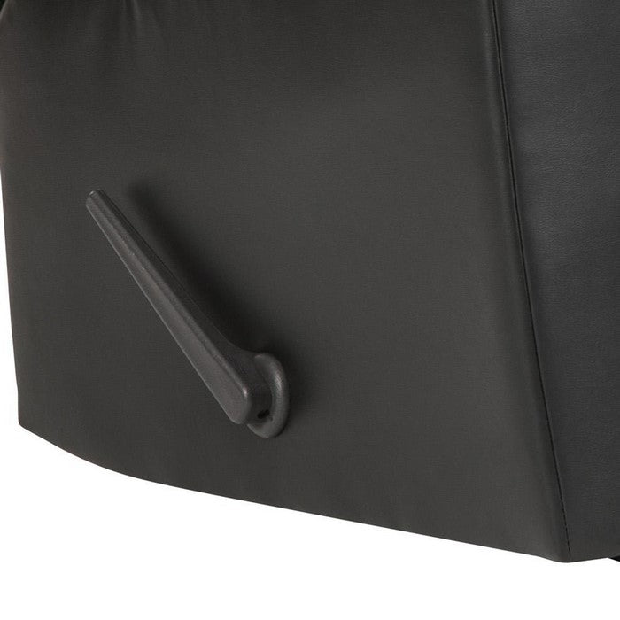 Leatherette Rocker Recliner with Pillow Top Armrest, Black