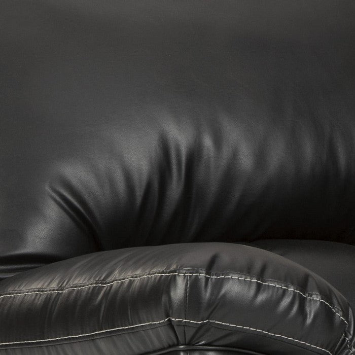 Leatherette Rocker Recliner with Pillow Top Armrest, Black