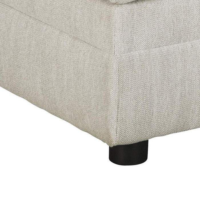 Wooden Ottoman with Hidden Storage and Tubular Legs, White