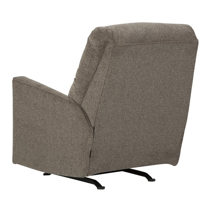 Fabric Upholstered Rocker Recliner with Tufted Back, Taupe Gray
