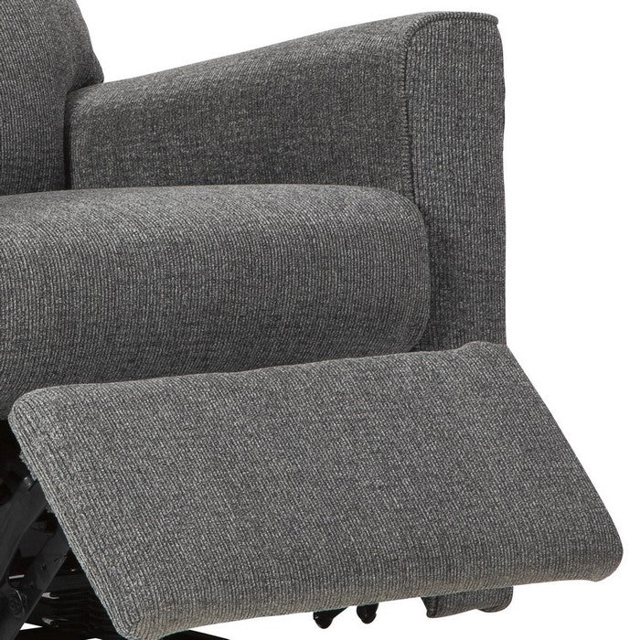 Fabric Upholstered Rocker Recliner with Tufted Back, Light Gray