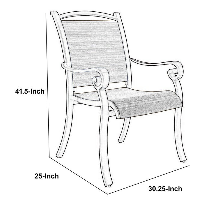 Hand Woven Resin Wicker and Aluminum Arm Chair, Set of 4, Brown