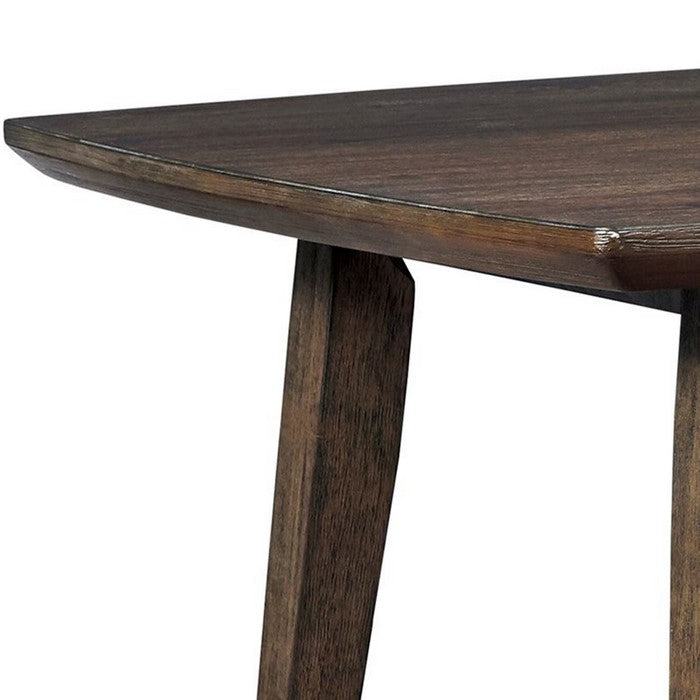 Rectangular Wire Brushed Texture Wooden Dining Table with Splayed Legs,Brown