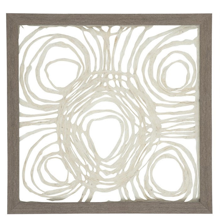 Wooden Wall Decor with Intricate Canvas Cut Outs, Set of 3, Cream and Brown