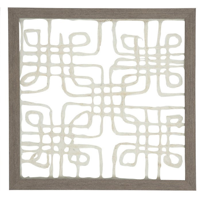 Wooden Wall Decor with Intricate Canvas Cut Outs, Set of 3, Cream and Brown