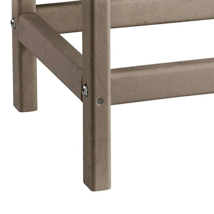 Slatted Rectangular Hard Plastic End Table with Straight Legs, Beige