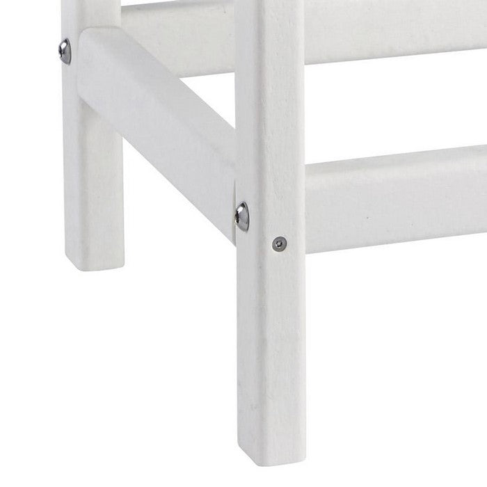 Slatted Rectangular Hard Plastic End Table with Straight Legs, White