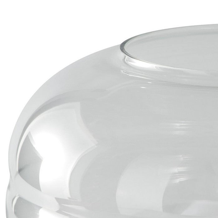 Contemporary Style Bee Hive Shaped Glass Vase, Small, Clear