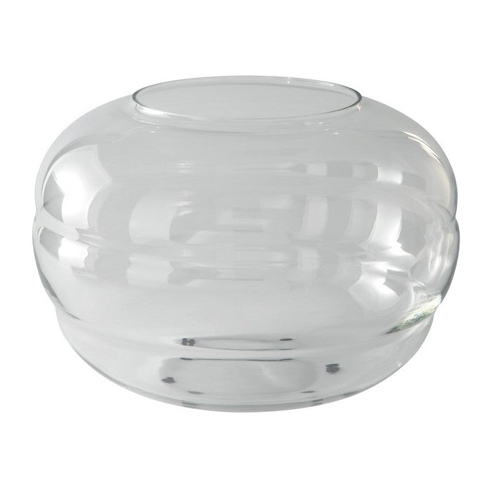 Contemporary Style Bee Hive Shaped Glass Vase, Small, Clear
