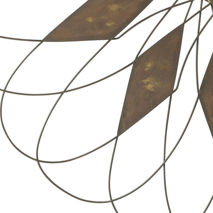Blooming Flower Shape Indoor and Outdoor Metal Wall Decor, Rustic Brown