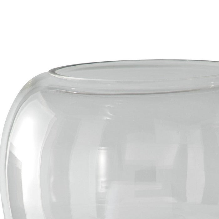Contemporary Style Bee Hive Shaped Glass Vase, Large, Clear
