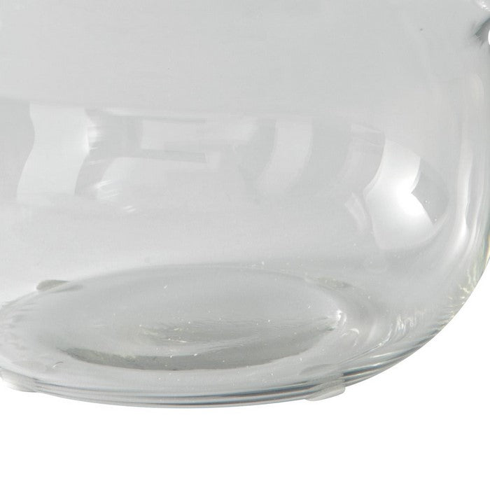 Contemporary Style Bee Hive Shaped Glass Vase, Large, Clear