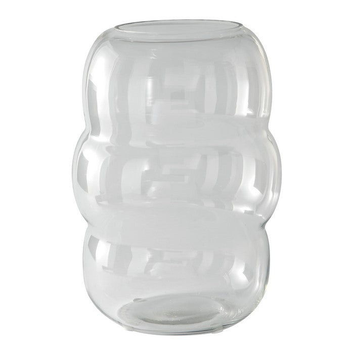 Contemporary Style Bee Hive Shaped Glass Vase, Large, Clear