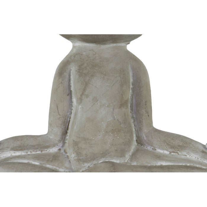 Meditating Cemented Frog Figurine with Open Arms, Gray
