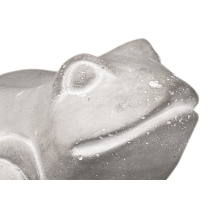 Cemented Resting Frog Figurine on Arms, Washed Gray