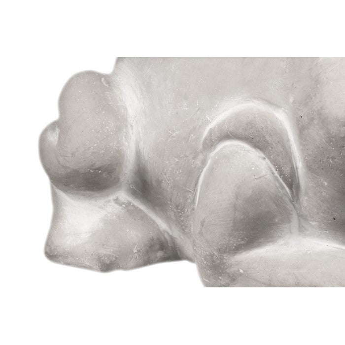 Cemented Resting Frog Figurine on Arms, Washed Gray