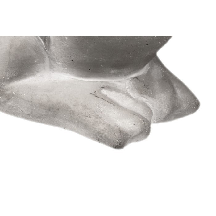Cemented Resting Frog Figurine on Arms, Washed Gray