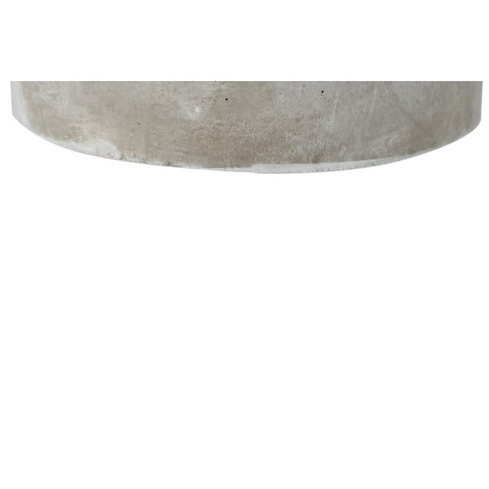 Round Cemented Utensils Jar with Engraved Typography, Gray