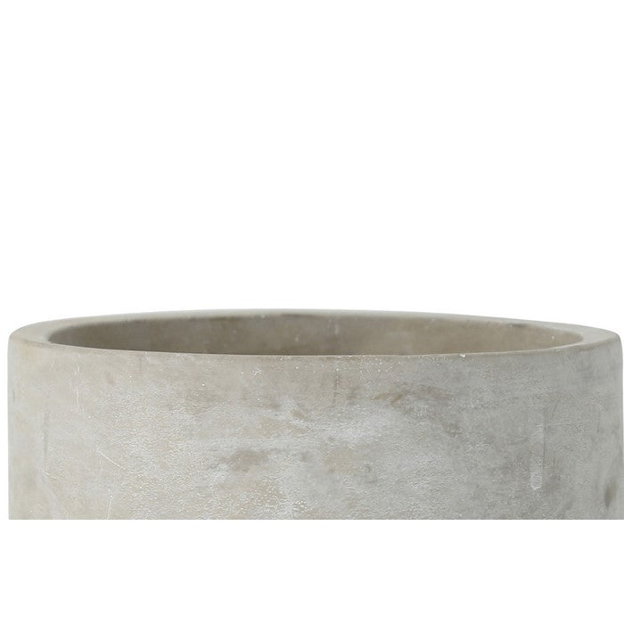 Round Cemented Decorative Utensils Jar with Typography, Gray
