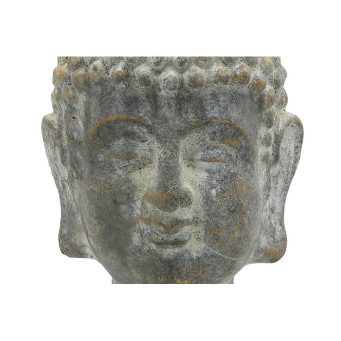 Buddha Cemented Figurine with Ushnisha Head, Washed Gold