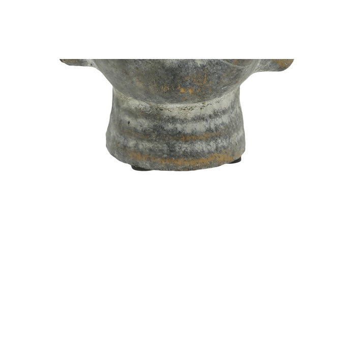 Buddha Cemented Figurine with Ushnisha Head, Washed Gold