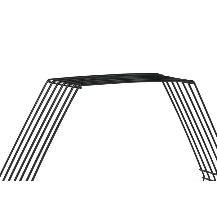 Wooden Wall Shelf and Hangers with Hexagonal Metal Frame, Black and Brown