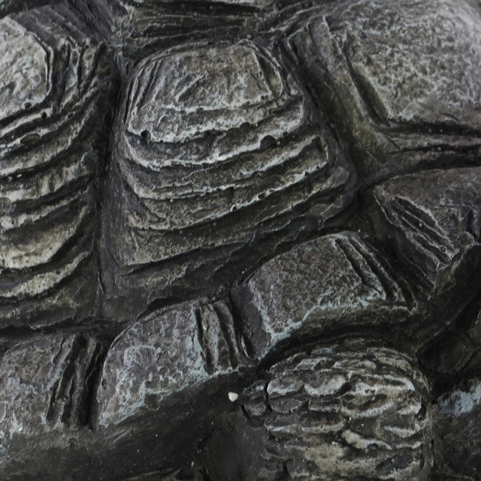 Fiberstone Turtle Figurine with Extended Leg, Washed Gray