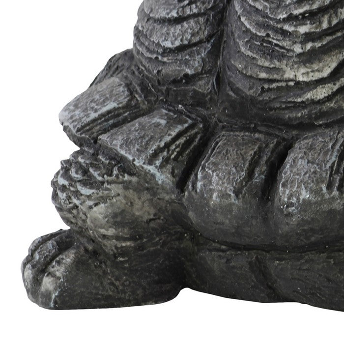 Fiberstone Turtle Figurine with Extended Leg, Washed Gray