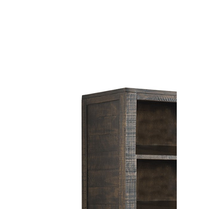 Wooden Wine Pier with 2 Shelves and Removable Wine Rack, Brown