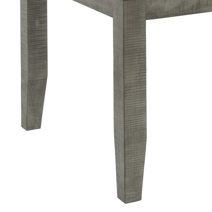 Wooden Dining Table with Extendable Leaf and Chamfered Legs, Gray