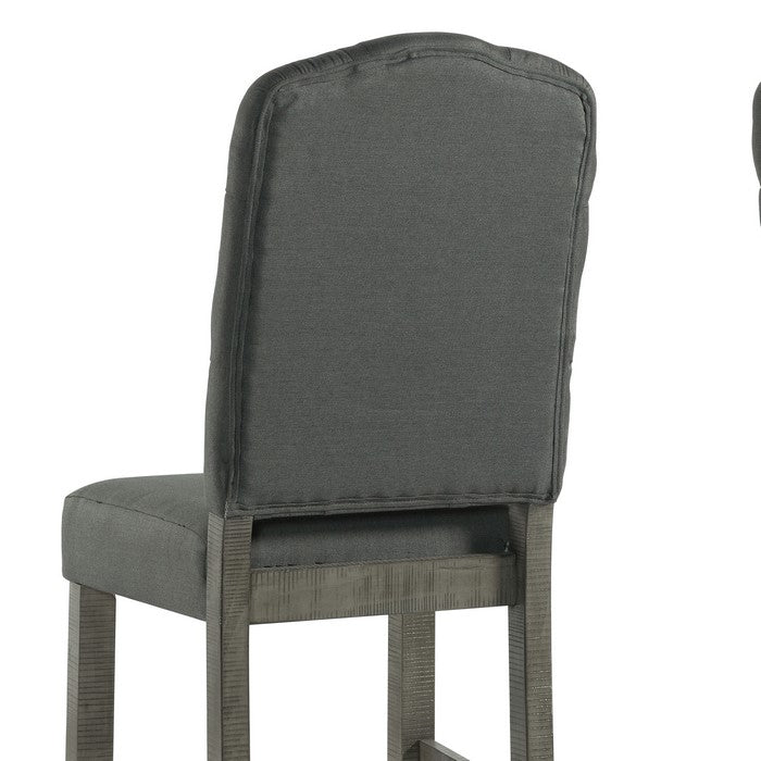 Fabric Upholstered Hosting Chair with Button Tufted Backrest,Set of 2, Gray