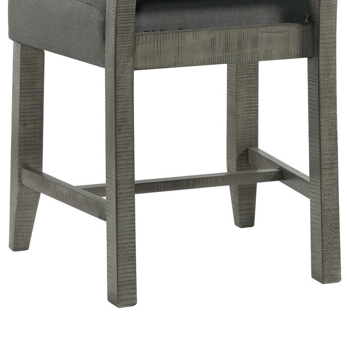 Fabric Upholstered Hosting Chair with Button Tufted Backrest,Set of 2, Gray