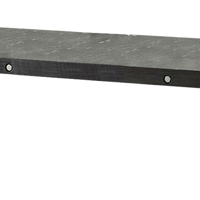 Wooden Pub Table with Extendable Leaf and Chamfered Legs, Gray
