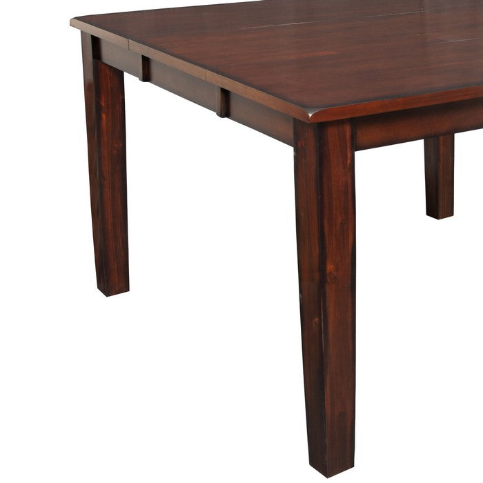 Wooden Pub Table with Butterfly Extendable Leaf and Sloped Edges, Brown